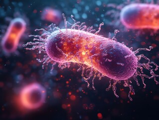 High Fidelity 3D Render of Bacterial Cells