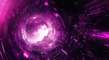 Fototapeta premium Futuristic Abstract Digital Tunnel with Vibrant Pink Light Effects