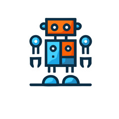 Fototapeta premium Robot icon, color PNG for technology and automation themes