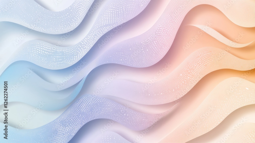 Poster abstract waves in soft pastel colors with subtle texture patterns