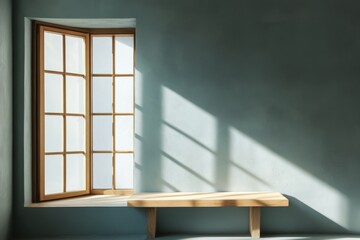 Fototapeta premium Window with light and shadow illuminating the empty room