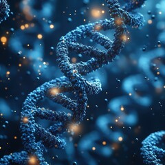 Bacteria and DNA Double Helix Graphic Overlay