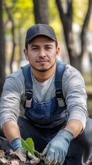 Dedicated Gardener Planting a New Life