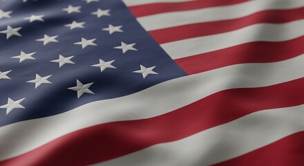 American Flag Waving in Wind