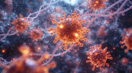 Fototapeta premium Artistic Rendering of Bacteria Forming Colonies
