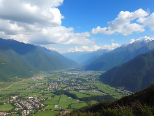Fototapeta premium view of the mountains