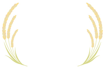 米・稲のフレームベクターイラスト シンプル コピースペース 新米