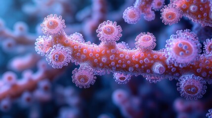 Naklejka premium Closeup of Bacterial Plasmids Under Isolation Study