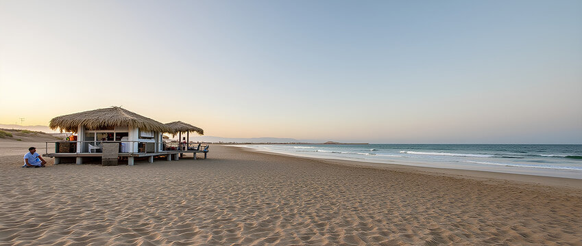 Remote camping on Playa Santispac, Baja California Sur, Mexico.