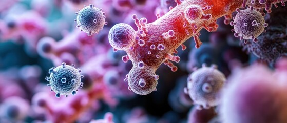 Detailed View of Bacterial Biofilm Structure