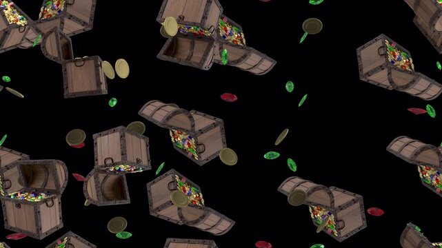 Treasure chest Pirate cofre transparent loop tile Swirl with alpha channel. This is a looping and tiling layer element with transparency. Great for transparent screen content