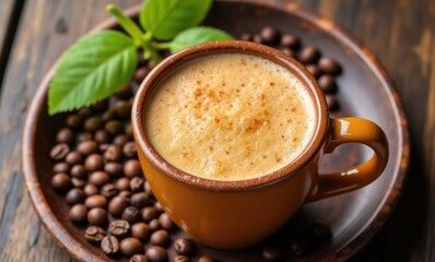 Delicious coffee in a warm setting