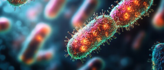 Fototapeta premium Fluorescent Imaging of Bacteria Colonies Under Microcope