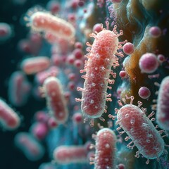Naklejka premium Detailed View of Bacteria in High Resolution