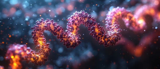 Colorful Illustration of Bacteria and Genetic Material