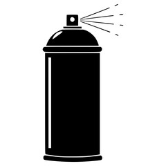 Spray Paint Can Icon, Black Aerosol Can Silhouette, Graffiti Art Symbol, Vector Spray Bottle Illustration, Airbrush Tool Design, Urban Street Art Concept, Editable Stencil Template
