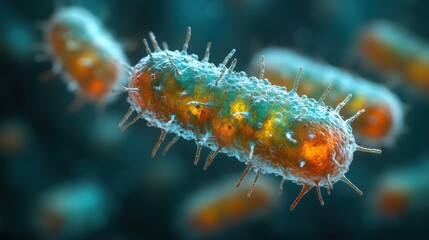 Fototapeta premium Bacterial Quorum Sensing and Gene Control Illustration