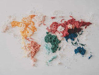 A vibrant world map featuring abstract continents and interconnected lines symbolizes the global business landscape and its intricate web of connections