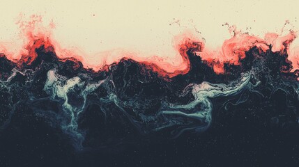 Stock features an artistic representation of flowing rivers, characterized by vibrant colors and a distinctive wood and resin design