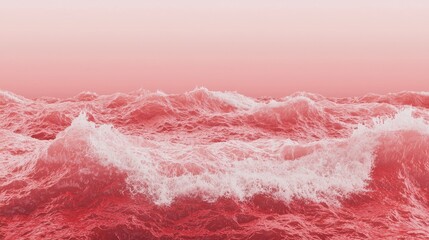 Fototapeta premium A vibrant and dynamic depiction of red waves flowing over a sandy peach background with texture, embodying the concepts of passion, movement, and energy