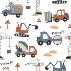 Vector seamless pattern with building equipment. Seamless for wrapping paper, greeting cards and other. Can be used for wallpaper, textile, packaging. © nafanya241