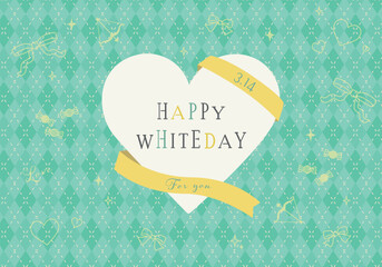 ホワイトデー素材イラスト デザイン_アーガイル