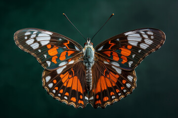 Butterfly (Papilio machaon) on dark background. Generative AI