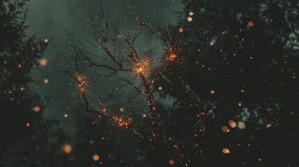 Ischemia causes neurons to die, as illustrated in an abstract representation using dark tones and highlighting the affected regions, showcasing neurological damage