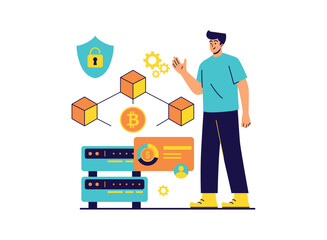 Illustration of an Blockchain Technology Service