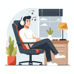 vector image of a streamer in a gaming chair