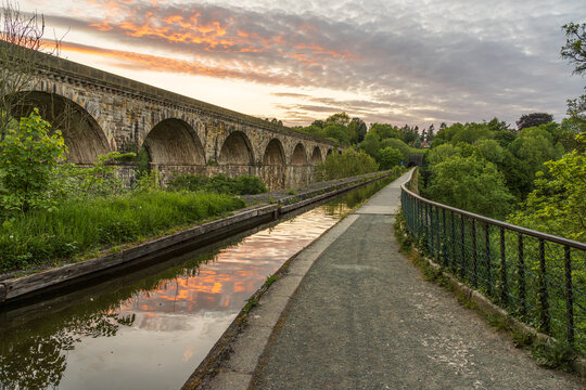 Evening mood at the Chirk Aqueduct & Viaduct, Wales, UK