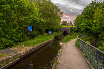 Fototapeta premium Evening mood at the Chirk Aqueduct & Viaduct, Wales, UK