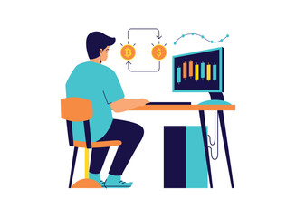 Illustration of an Blockchain Technology Exchange