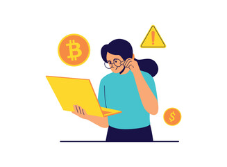 Illustration of an Blockchain Technology Error