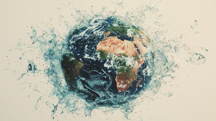 Imaginative illustration of a disjointed earth sphere theme