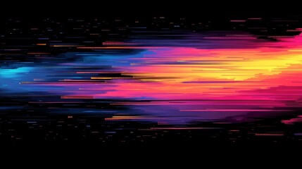 Vibrant Colors Flowing Seamlessly Through Digital Space, Symbolic of Motion, Speed, and Technology