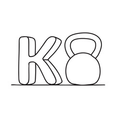Obraz premium An illustration of kettlebell beside letter K