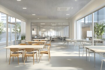 Modern open-plan workspace with natural light