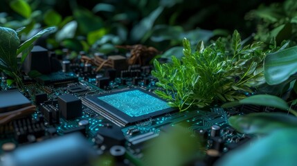 Circuit Board Nature  Tech   Green Growth Innovation