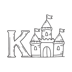 Fototapeta premium An illustration of kingdom beside letter K