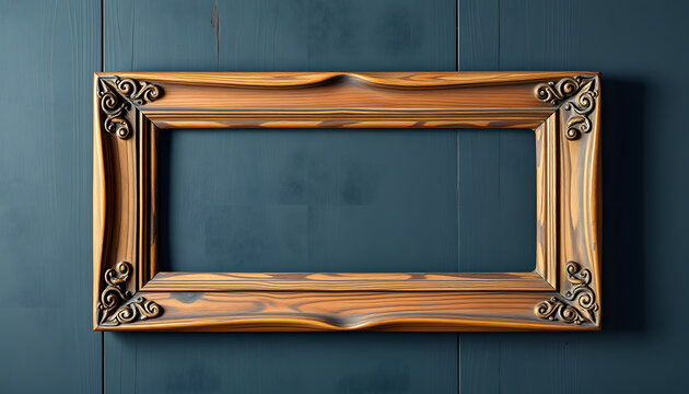 Vintage Wood Long icture Frame, professional photography. with white shades