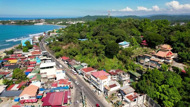 San Fernando, La Union, Philippines - Jan 8, 2025: Aerial of City and road going to San Juan