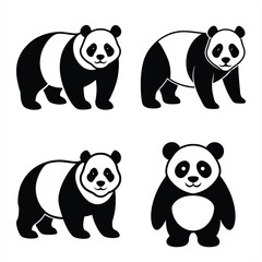 Cute Panda Silhouette Vector – Great for Branding & Graphics.