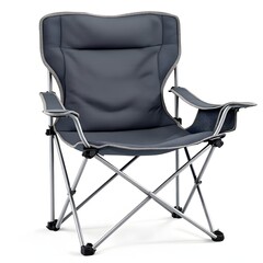 Comfortable foldable chair with armrests on a white background