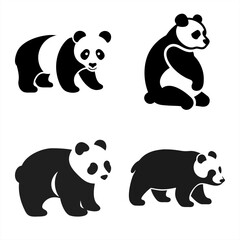 Cute Panda Silhouette Vector – Great for Branding & Graphics.