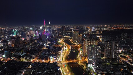 Saigon city at night