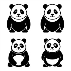 Stylized Panda Silhouette Vector – Ideal for Digital & Print Use.