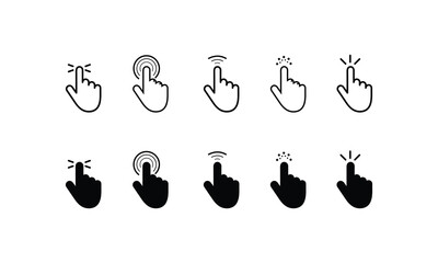 Click icon set. pointer arrow icon. cursor icon vector. Computer mouse click cursor arrow icons set. Clicking cursor. Hand cursors, click se, Pointer click, Loading icon