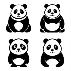 Stylized Panda Silhouette Vector – Ideal for Digital & Print Use.