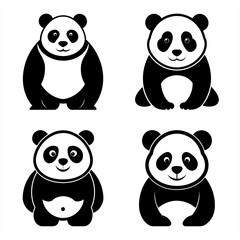 Stylized Panda Silhouette Vector – Ideal for Digital & Print Use.